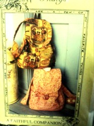 ROOMY 15''H,16'' L LINED POCKET BACK PACK/SACK,ADJ STRAPS PATTERN
